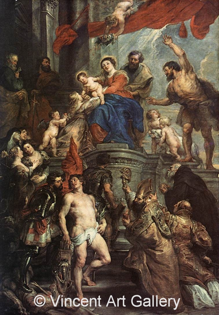 A4421, RUBENS, P.P. Madonna and Child Enthroned with Saints